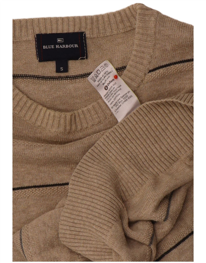 Marks & Spencer Herren Blue Harbor Rundhalspullover Pullover Small Beige
