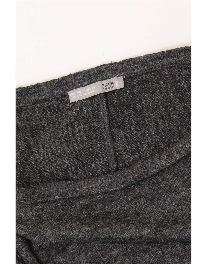 Zara Damen Top Langarm UK 12 Mittelgrau meliert