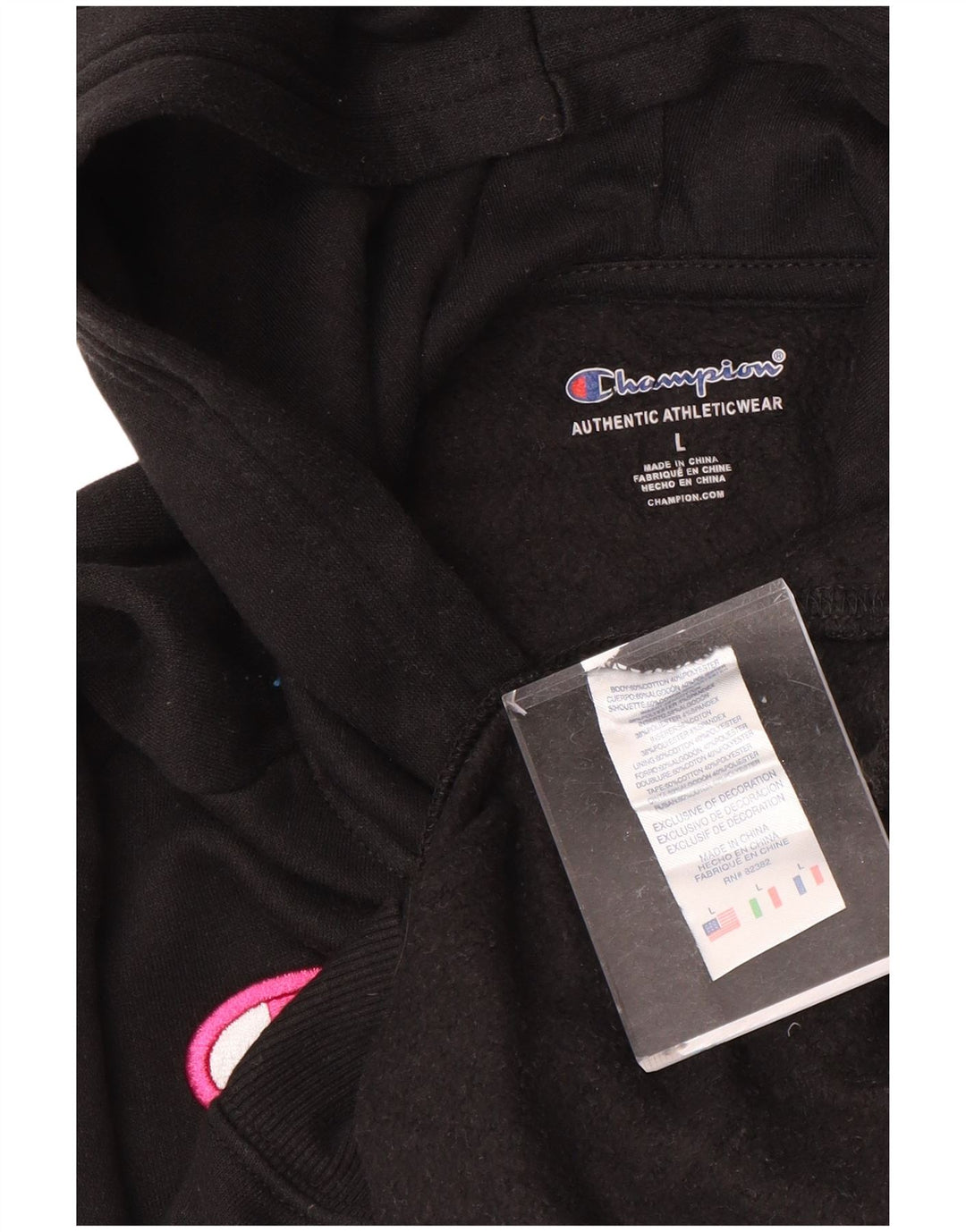 CHAMPION Kapuzenpullover mit Grafik für Mädchen, 11–12 Jahre, Größe L, Schwarz