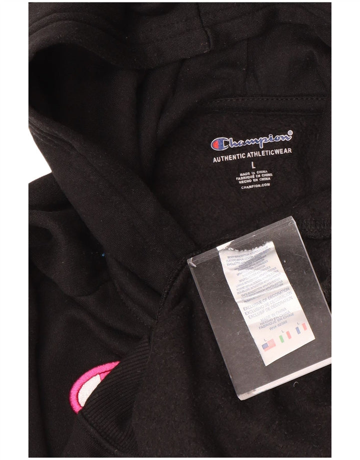CHAMPION Kapuzenpullover mit Grafik für Mädchen, 11–12 Jahre, Größe L, Schwarz