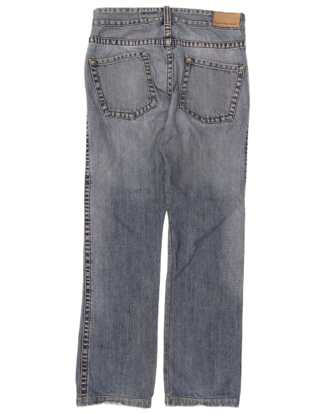 Calvin Klein Damen Straight Jeans W32 L31 Blau