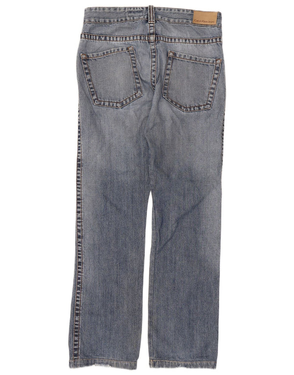 Calvin Klein Damen Straight Jeans W32 L31 Blau