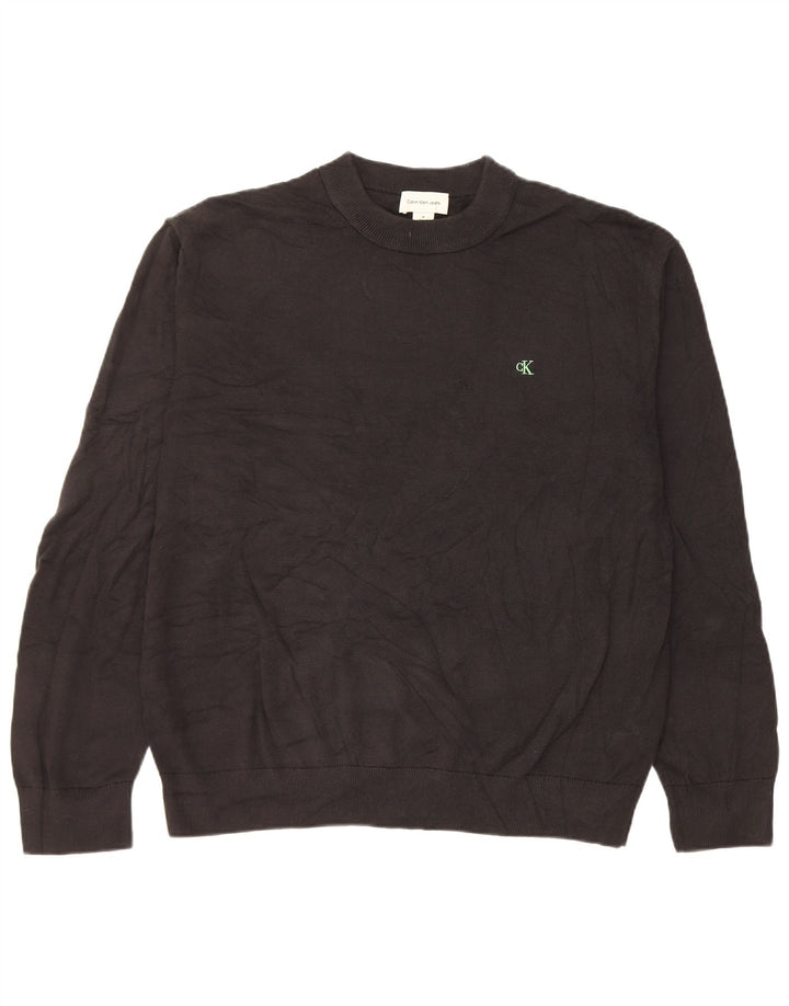 Calvin Klein Jeans Herren-Pullover mit Rundhalsausschnitt, Mittelschwarz