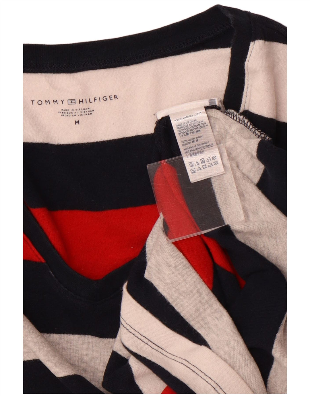 TOMMY HILFIGER Damen T-Shirt Top UK 12 Medium Mehrfarbig gestreift