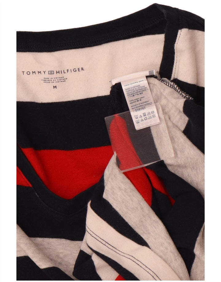 TOMMY HILFIGER Damen T-Shirt Top UK 12 Medium Mehrfarbig gestreift