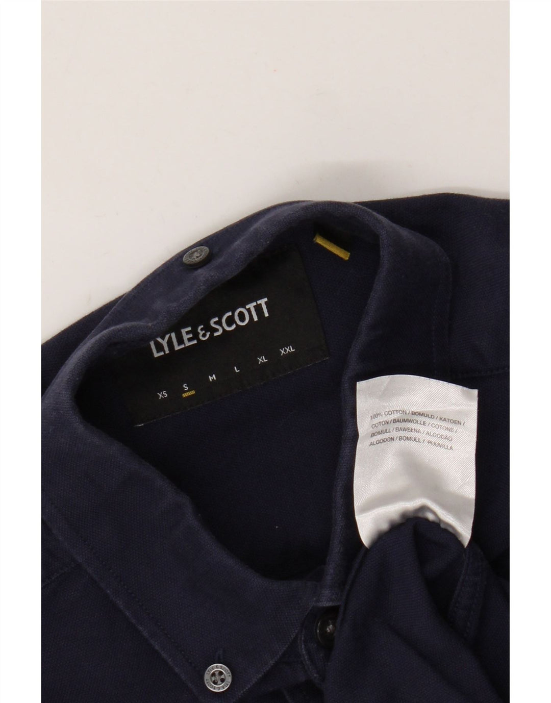 Lyle & Scott Herrenhemd, Größe S, Marineblau, Baumwolle