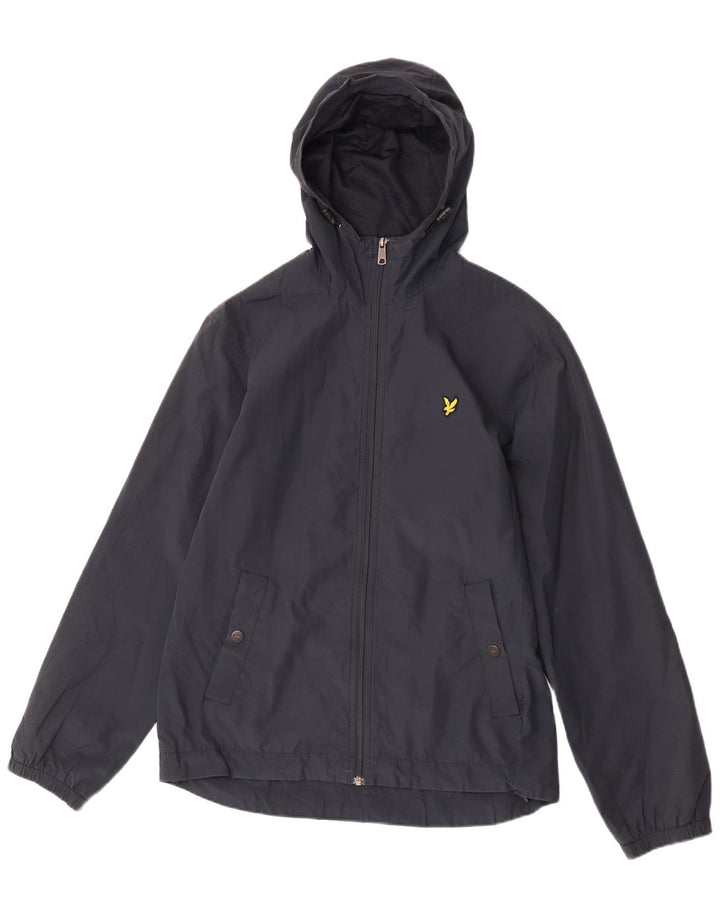 Lyle & Scott Herren-Regenjacke mit Kapuze, UK 38, mittleres Marineblau