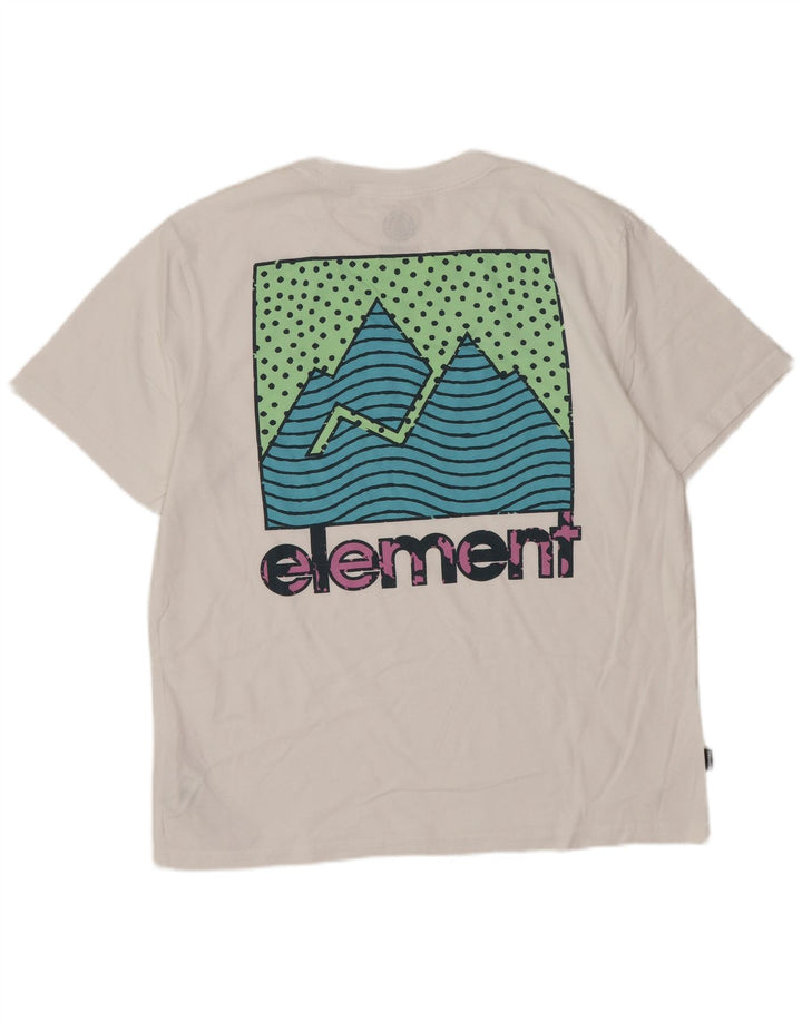 Element Herren-T-Shirt mit normaler Passform, Grafik, Größe S, weiße Baumwolle