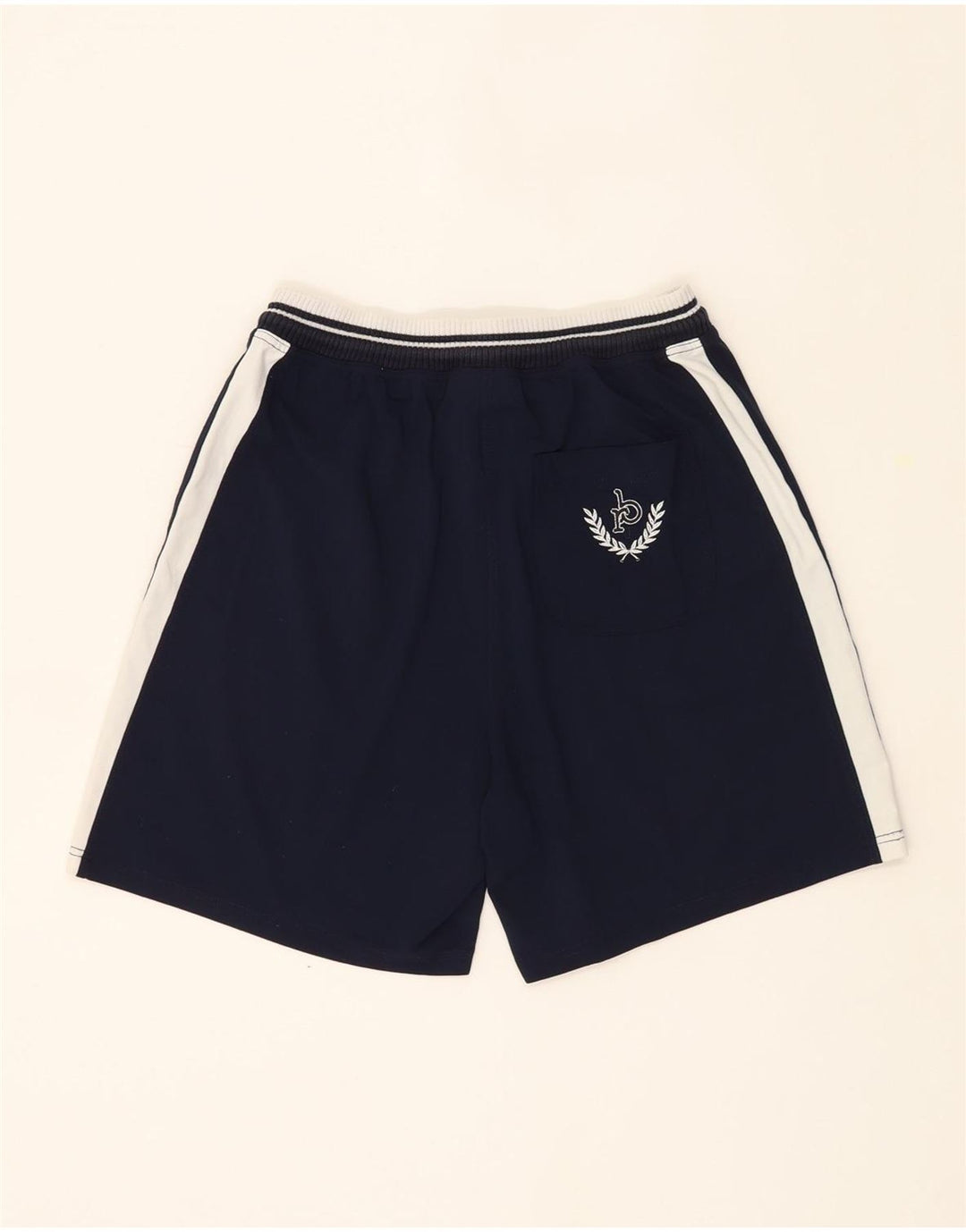 ROCCOBAROCCO Womens Sport Shorts IT 42 Medium  Navy Blue Colourblock Vintage Roccobarocco and Second-Hand Roccobarocco from Messina Hembry 