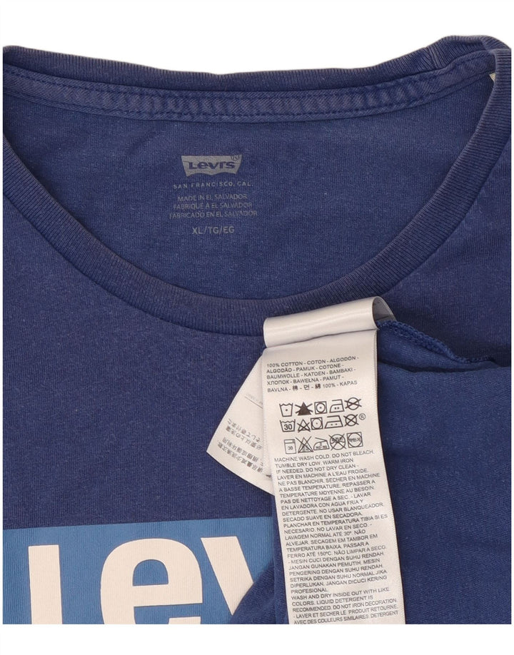 Levi's Herren Grafik-T-Shirt-Oberteil XL aus blauer Baumwolle