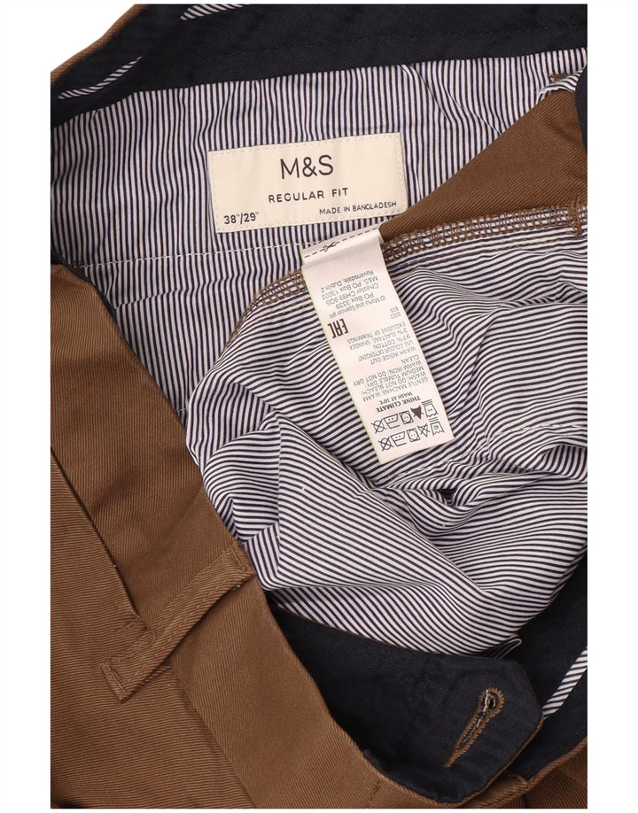 Marks & Spencer Herren-Chinohose mit normaler Passform und gerader Passform, W38 L29, Braun