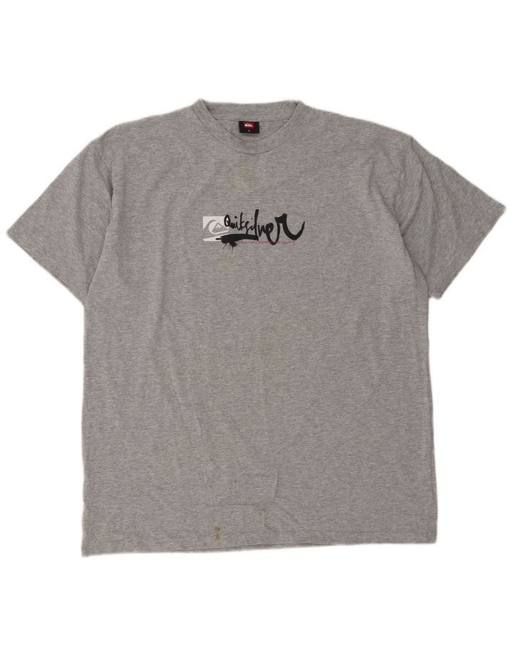 Quiksilver Herren-T-Shirt mit Grafik, Größe L, Grau