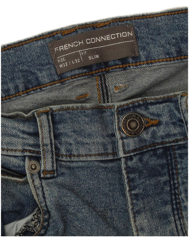 French Connection Slim-Jeans für Herren, W32, L32, blaue Baumwolle