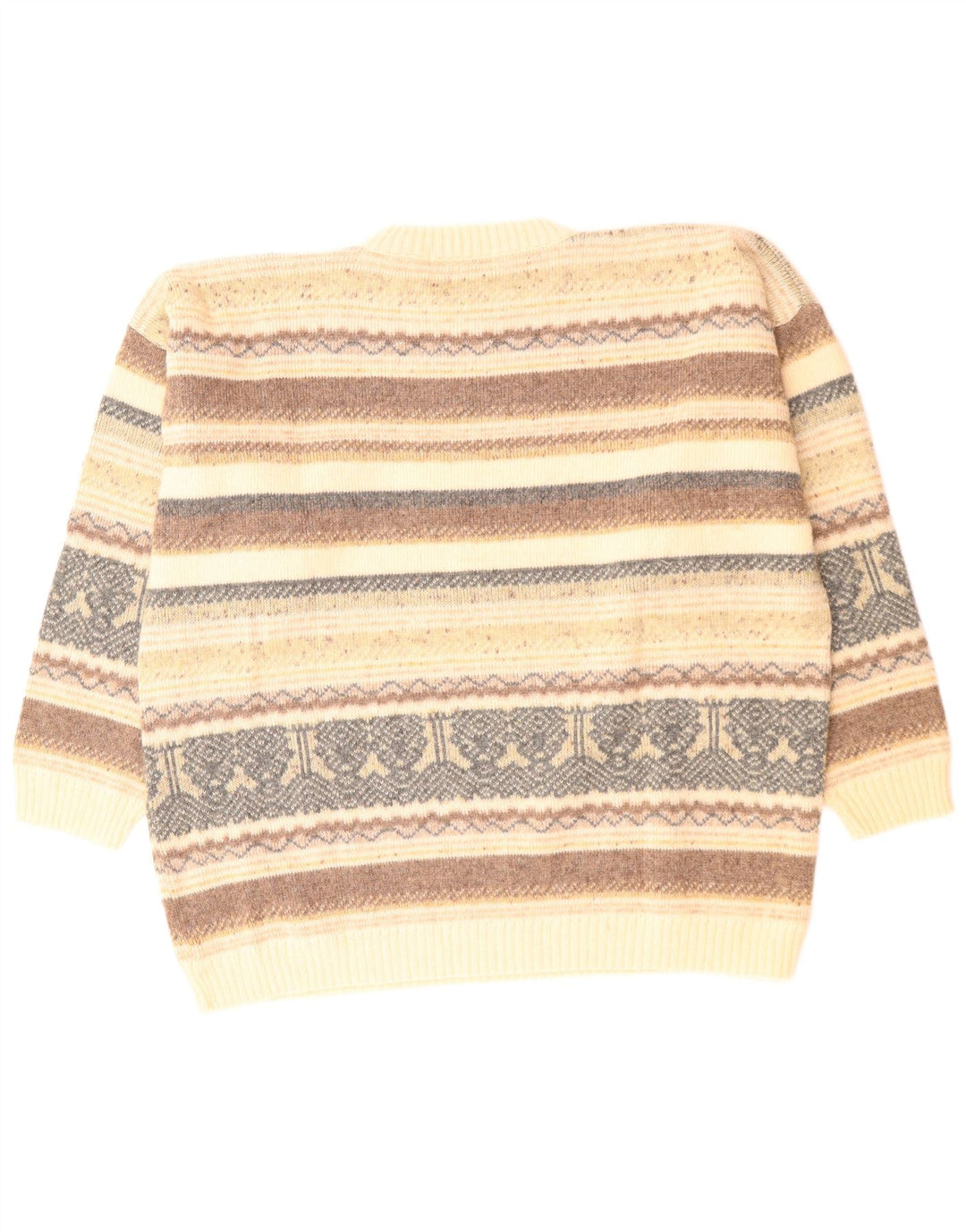 ST. BERNARD Herren-Pullover mit Rundhalsausschnitt, Größe 44/46 XL, Beige, Fair Isle