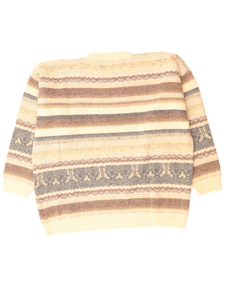 ST. BERNARD Herren-Pullover mit Rundhalsausschnitt, Größe 44/46 XL, Beige, Fair Isle