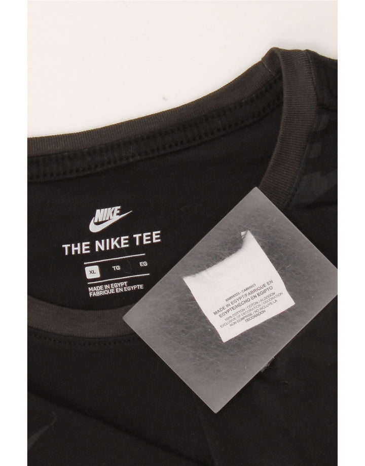 Nike Herren Graphic Top Langarm XL Schwarz Baumwolle