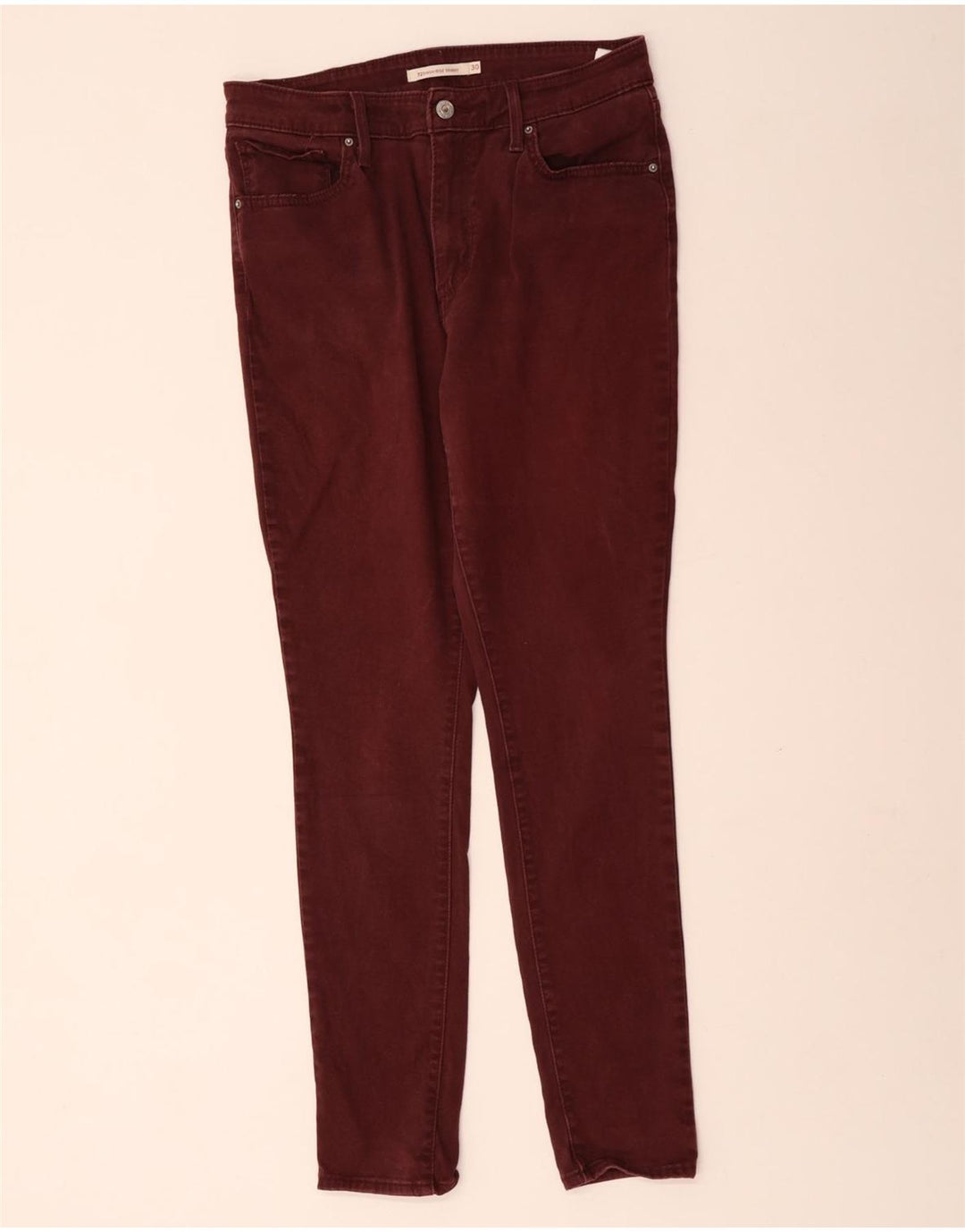 LEVI'S Damen 721 High Rise Skinny Jeans W30 L29 Burgund Baumwolle
