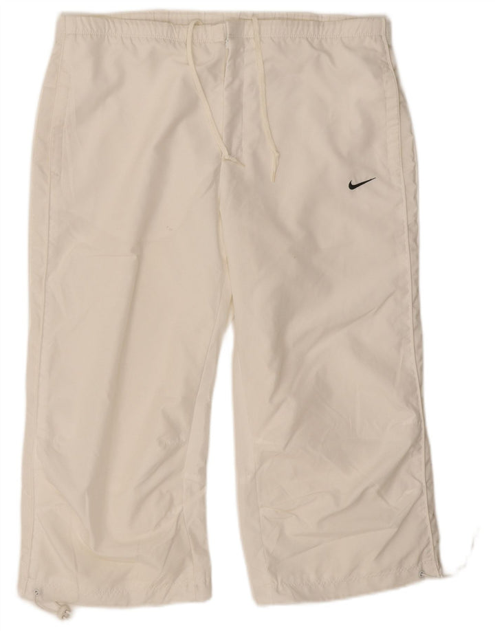 Nike Damen Capri-Trainingshose UK 14/16 Large Weiß Polyester