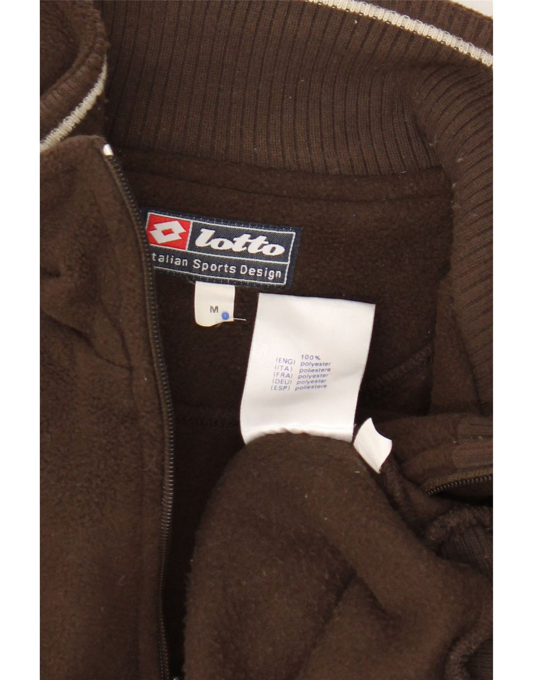Lotto Herren-Fleecepullover mit Reißverschluss am Hals, mittelbraunes Polyester