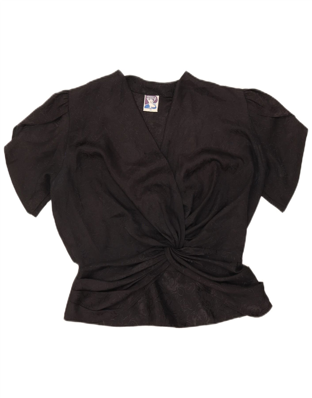 Yessica Damen-Blusenoberteil, EU 38, Mittelschwarz, Blumenmuster, Polyester