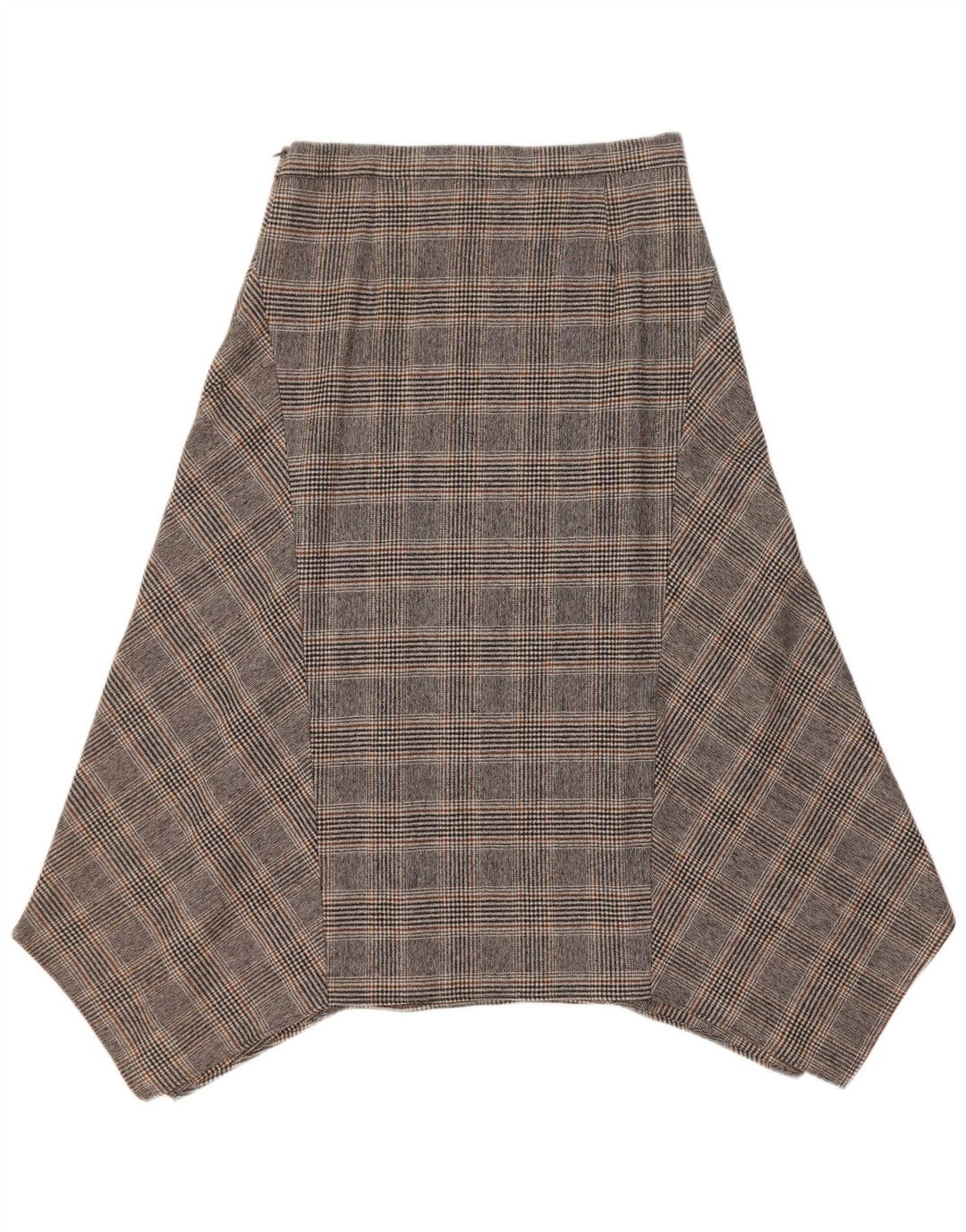 Massimo Dutti Damen Asymmetrischer Rock EU 40 Medium W30 Grau karierte Wolle