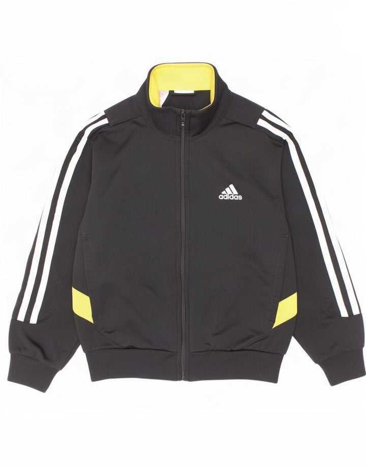 Adidas Jungen-Trainingsanzug-Top-Jacke, 5–6 Jahre, schwarzes Colourblock-Polyester