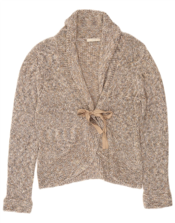 Marks & Spencer Damen-Cardigan zum Binden vorne, Gr. 14, Größe L, Grau meliert