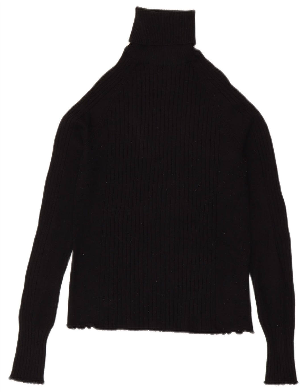 Zara Damen-Pullover mit Rollkragen, Gr. 8, Größe S, schwarze Viskose
