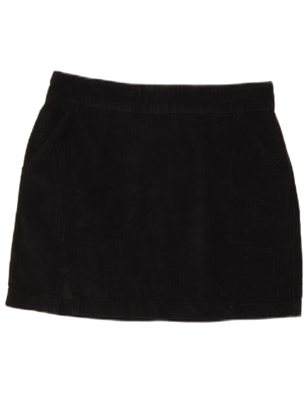 TOPSHOP Damen Cord-Minirock UK 12 Medium W28 Schwarze Baumwolle