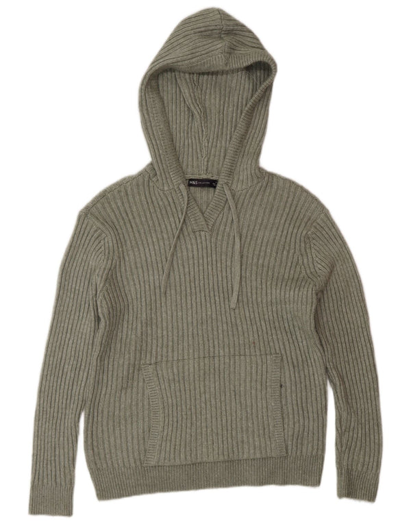 Marks & Spencer Damen Kapuzenpullover UK 14 Mittelgrün Polyester