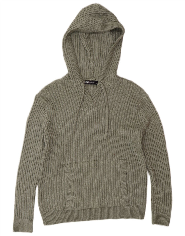 Marks & Spencer Damen Kapuzenpullover UK 14 Mittelgrün Polyester