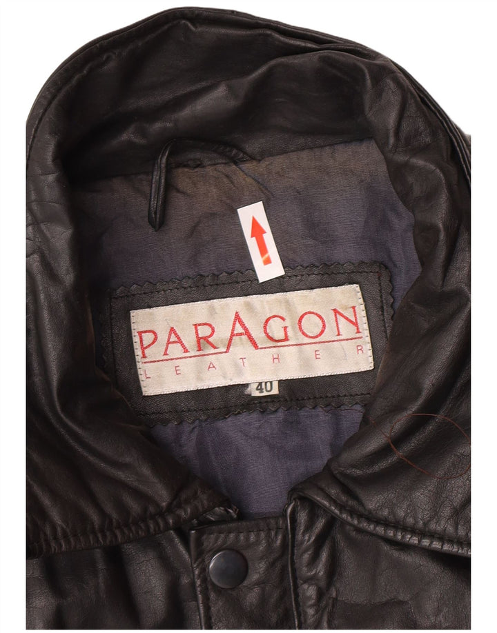 Paragon Herren Militärlederjacke UK 40 Großes schwarzes Leder