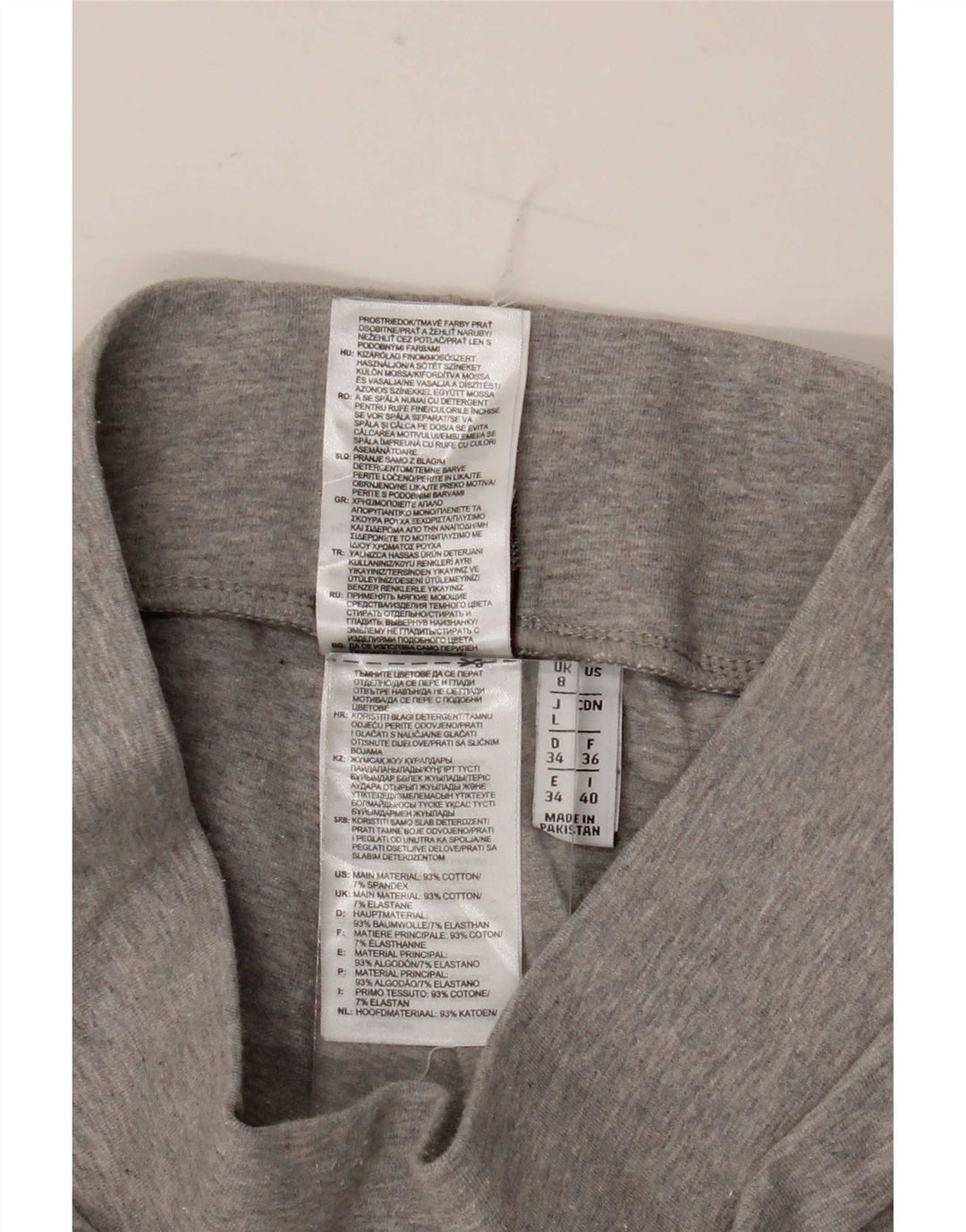 Adidas Damen Leggings UK 8 Small Graue Baumwolle