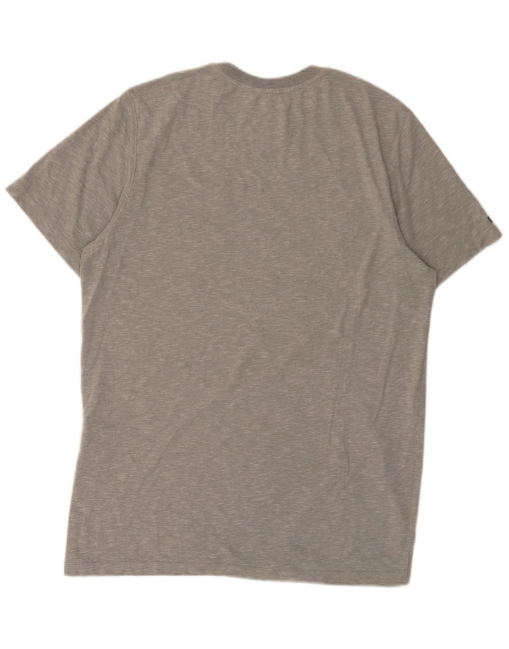 Superdry Herren-T-Shirt-Oberteil, groß, grau gefleckte Baumwolle