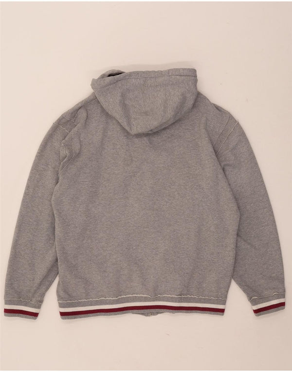 Kappa Herren-Kapuzenpullover mit Reißverschluss, 2XL, grau gefleckte Baumwolle