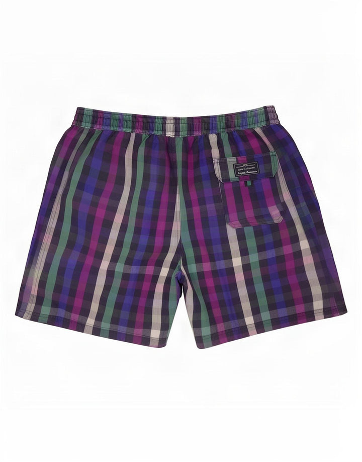 Marks & Spencer Herren-Badeshorts, groß, mehrfarbig, Gingham-Baumwolle