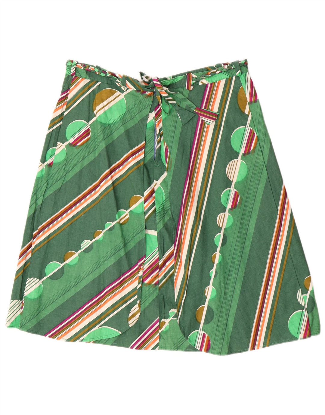 Vintage Damen A-Linie Rock W30 Mittelgrün Geometrisch