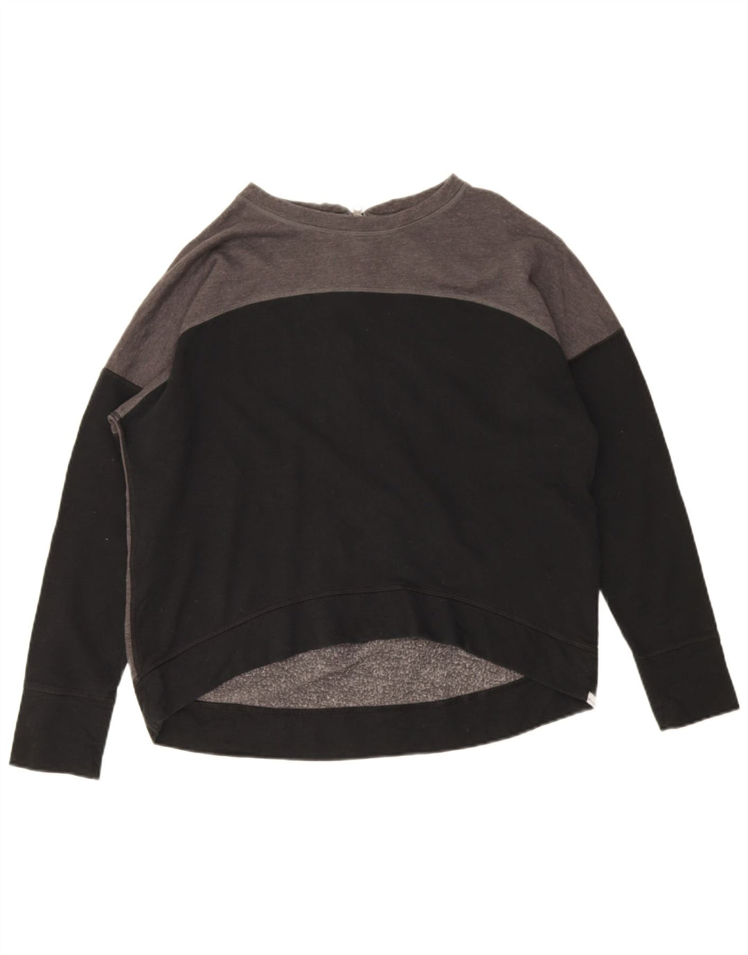 CHAMPION Damen Crop Sweatshirt Pullover UK 16 Large Grau Farbblock