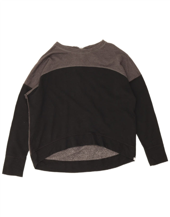 CHAMPION Damen Crop Sweatshirt Pullover UK 16 Large Grau Farbblock