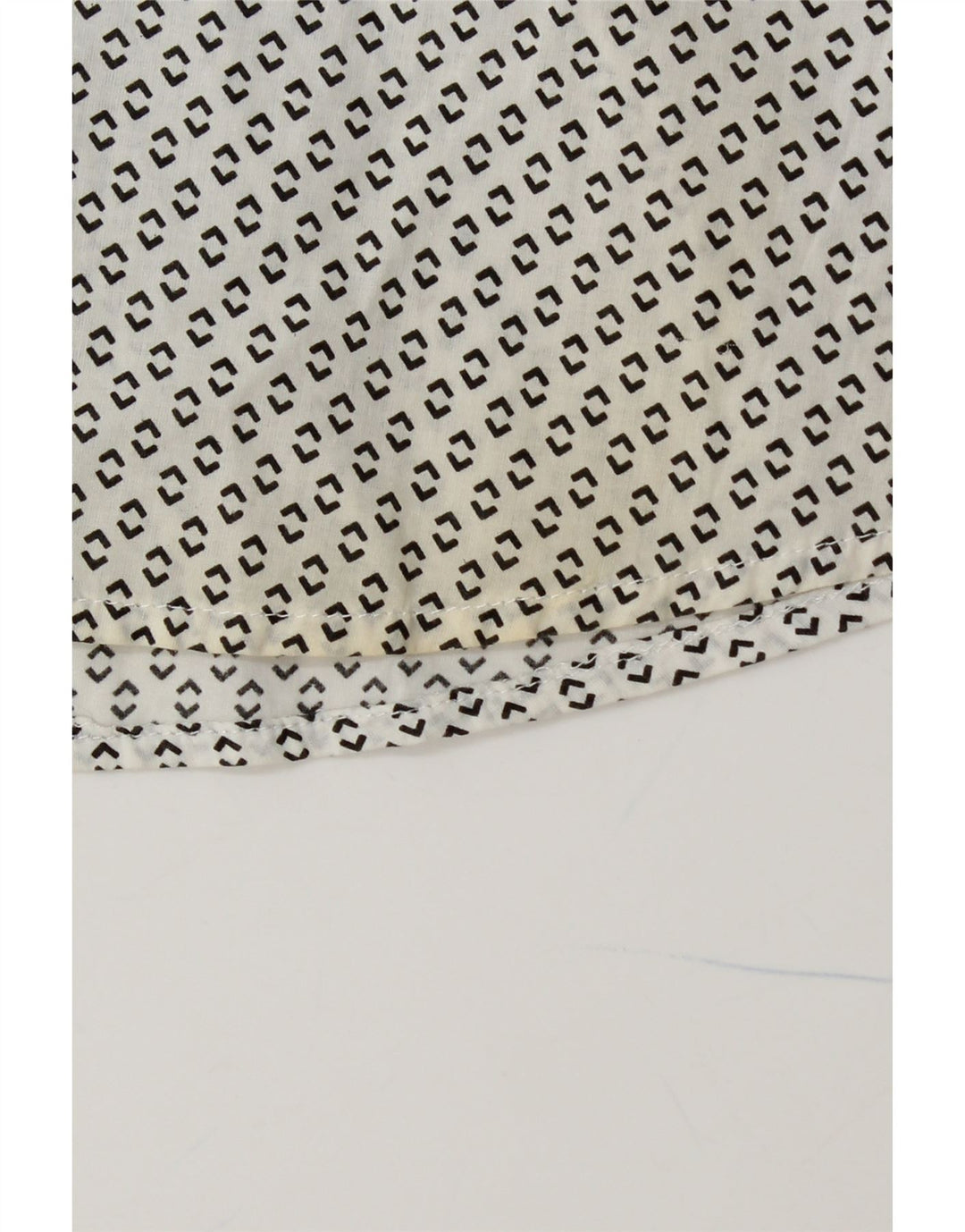 BENETTON Womens Shirt UK 14 Medium White Spotted Cotton