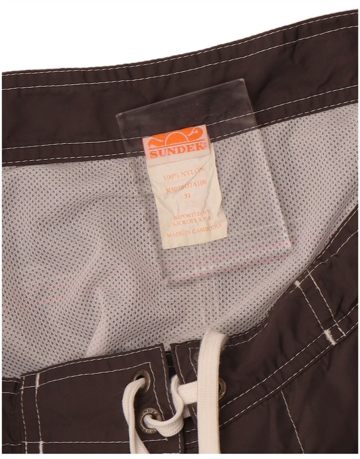 Sundek Herren-Badeshorts aus mittelgrauem Nylon