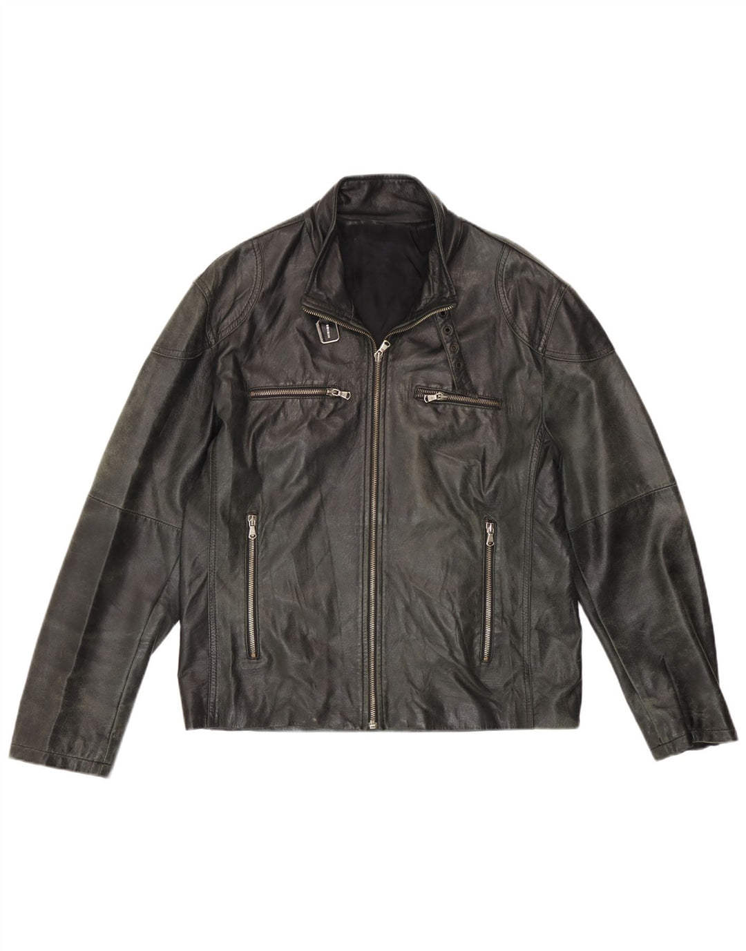 Vintage Herren Lederjacke IT 50 Großes graues Leder