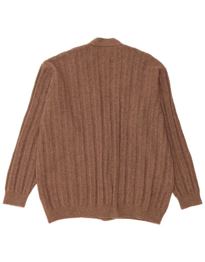 Stefanel Herren Strickjacke XL Braune Wolle