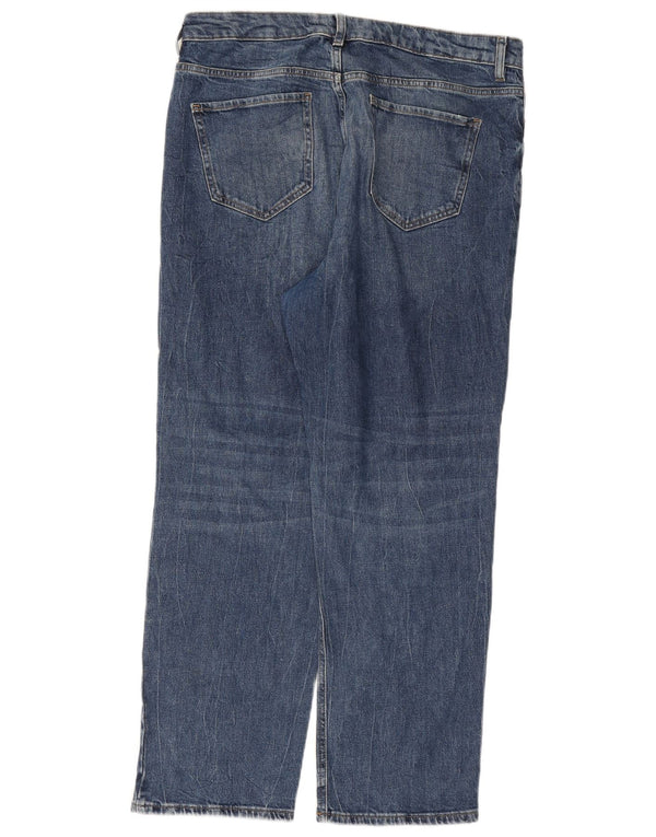 Marks & Spencer Damen Straight Jeans UK 16 Large W36 L29 Blaue Baumwolle