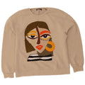 Zara Damen Grafik-Sweatshirt-Pullover UK 10 Small Beige