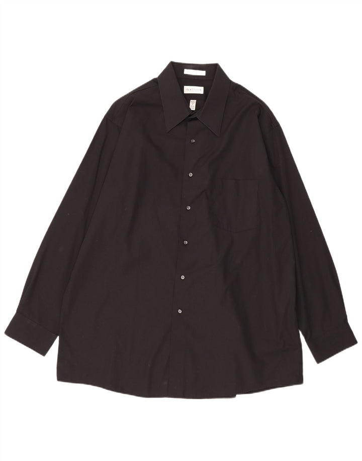 Van Heusen Herrenhemd Größe 17 XL Schwarze Baumwolle