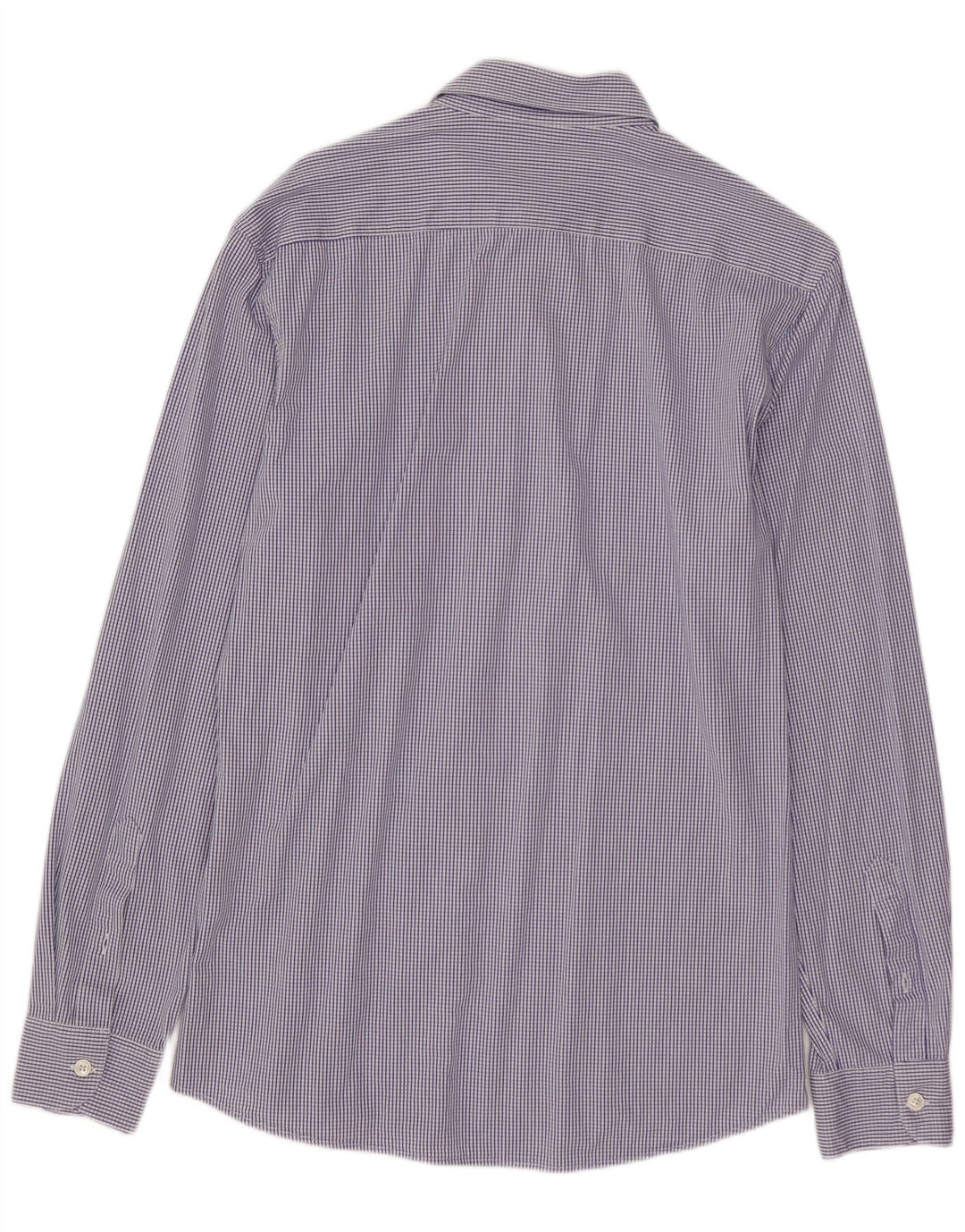 ZARA Herren-Slim-Fit-Hemd aus mittelblauer Karo-Baumwolle