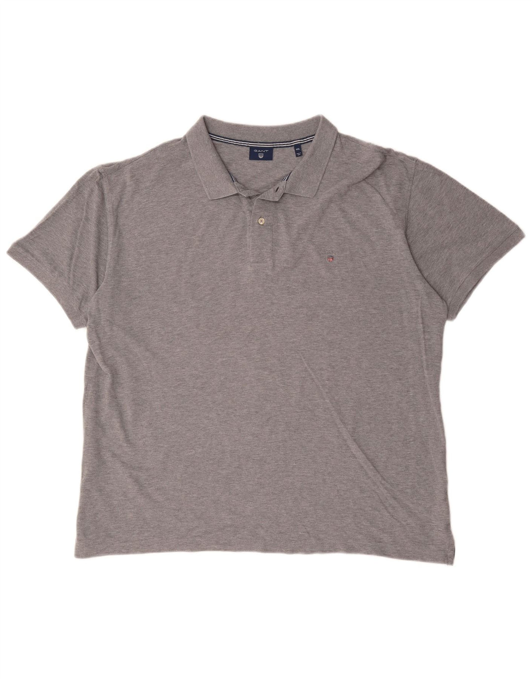 Gant Herren Poloshirt 4XL Grau meliert Baumwolle