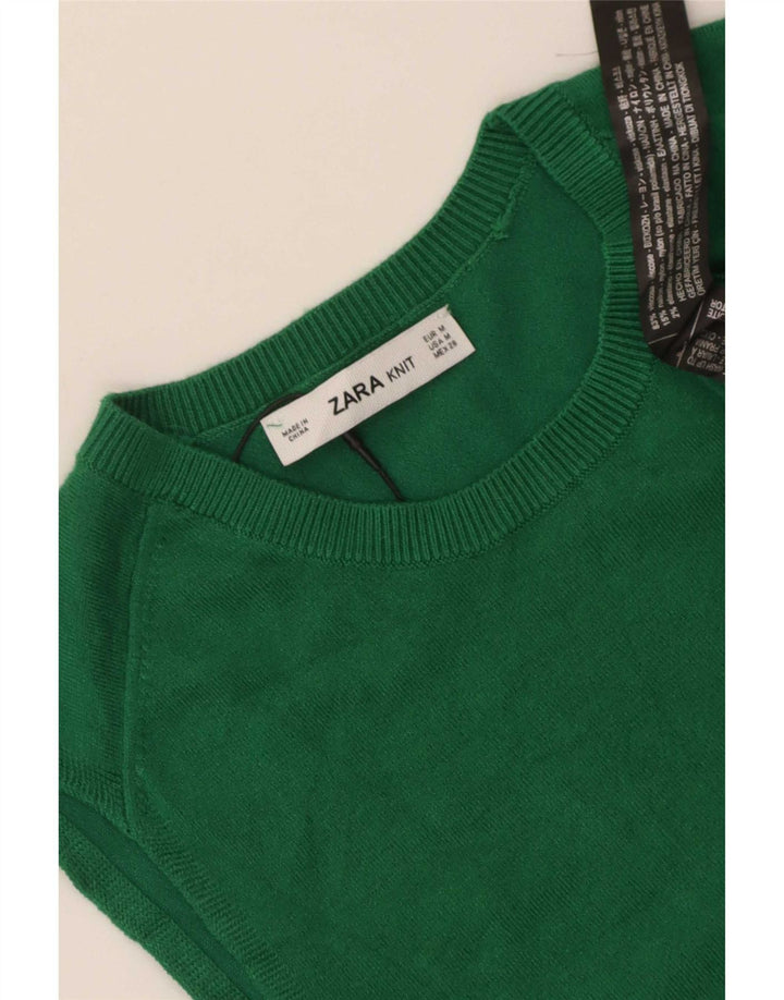 Zara Damen Weste Tank Top UK 12 Mittelgrüne Viskose