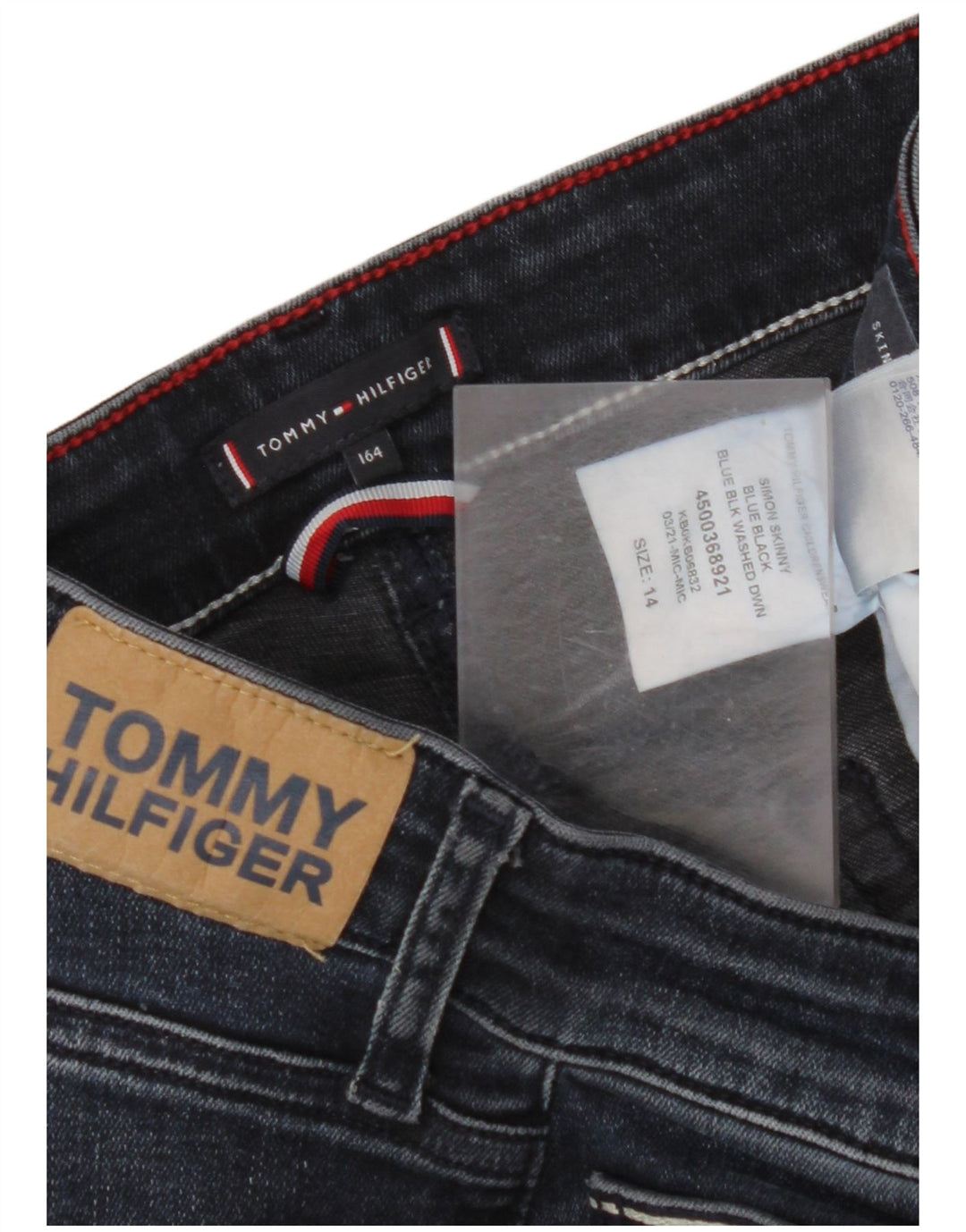 TOMMY HILFIGER Jungen Skinny Jeans 13-14 Jahre W28 L29 Marineblau Baumwolle